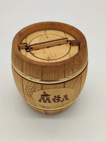 Бочонок для меда Бондарь темный 0,3кг  Фото Бочонок для меда Бондарь темный 0,3кг