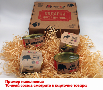 Подарочный набор Дикоешь с паштетами и тушенкой Фото Подарочный набор Дикоешь с паштетами и тушенкой