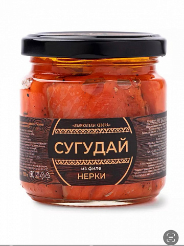 Сугудай из филе нерки в масле 190гр Фото Сугудай из филе нерки в масле 190гр