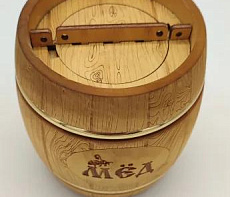 Бочонок для меда Бондарь темный 0,5кг